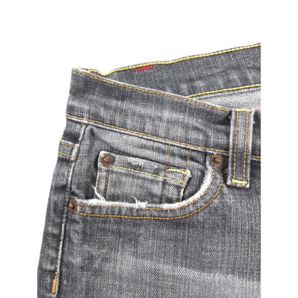 7 For All Mankind Dojo Button Zip Denim Medium Wash Jeans Womens Size 28 Black - Picture 6 of 9